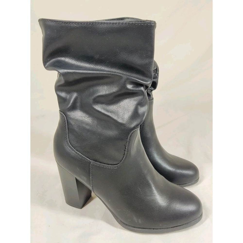 Style & Co Saraa Womens Slouch Mid Shaft Boots‎ Black Faux Leather Size 6M